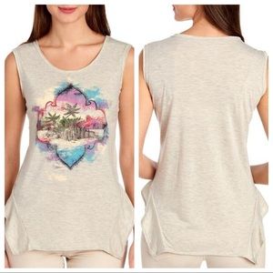 Jessica Simpson Tropical Sunset Graphic Tank SZ M